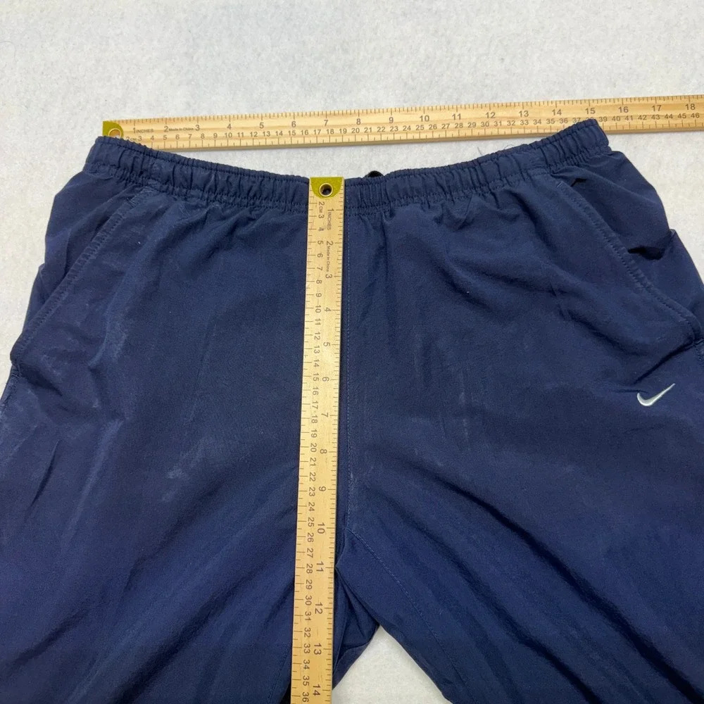 Vintage Y2K Nike Track‎ Pants Windbreaker Joggers Fleece Lined Navy Blue Mens XL